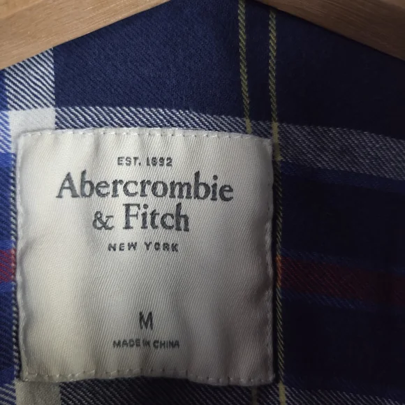 Abercrombie & Fitch Navy and Red Plaid Shirt - Picture 6 of 7